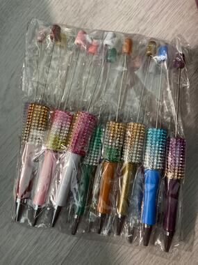 8 piece hombre basic bling beadable rhinestone pens